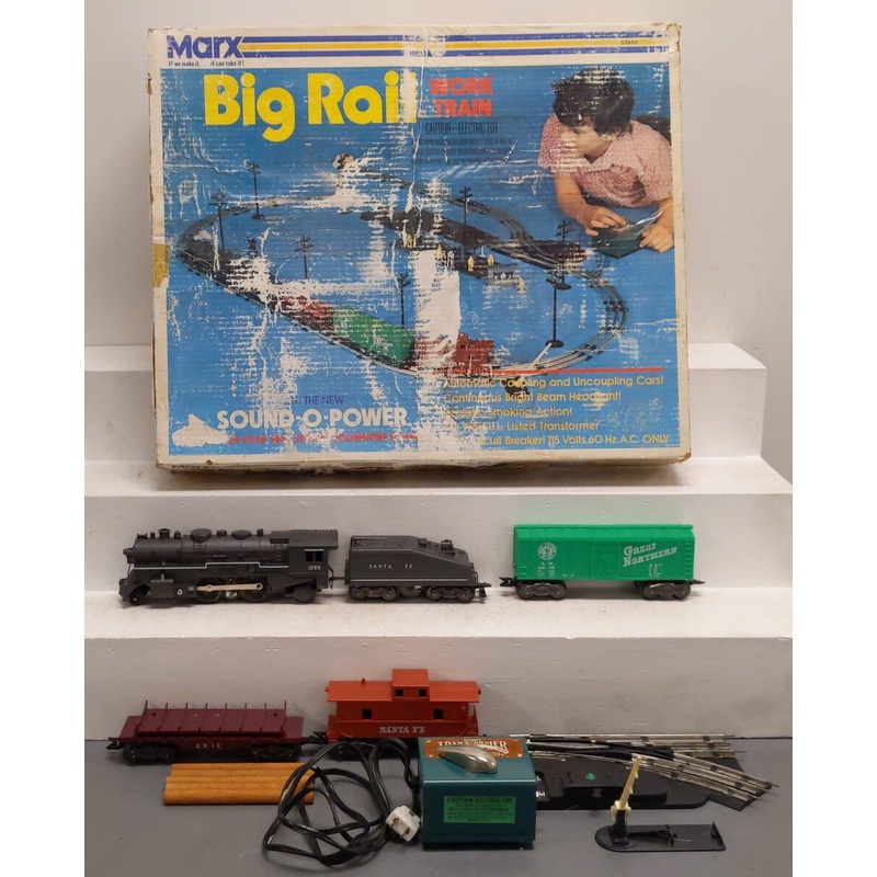 Marx 52850 Vintage O Big Rail Work Train Set VG/Box