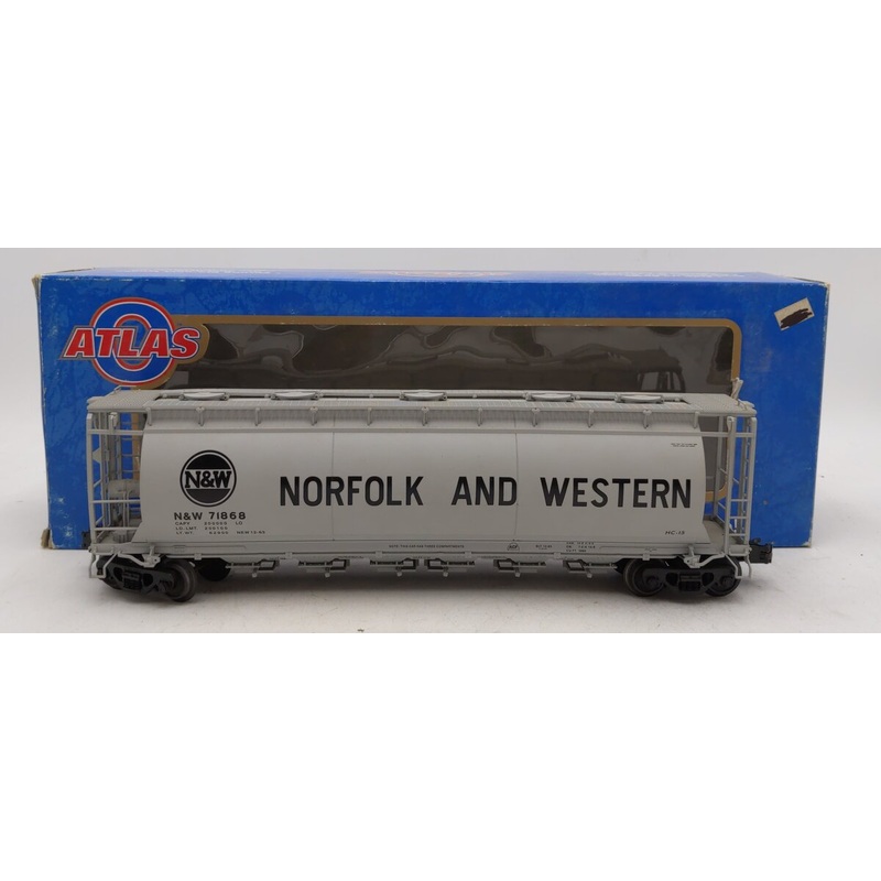 Atlas 6338-2 O Gauge Norfolk & Western 6-Bay Hopper Car #71868 (3Rail) EX/Box