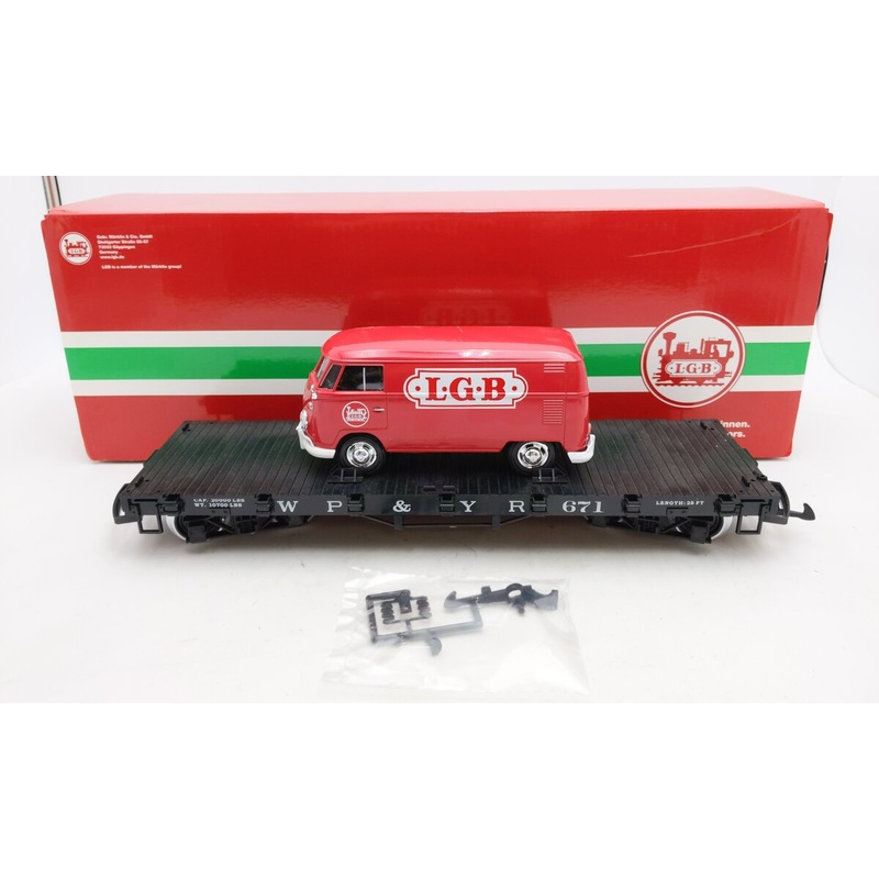 LGB 40597 G White Pass & Yukon Railroad Era III Flat Car #671 EX/Box