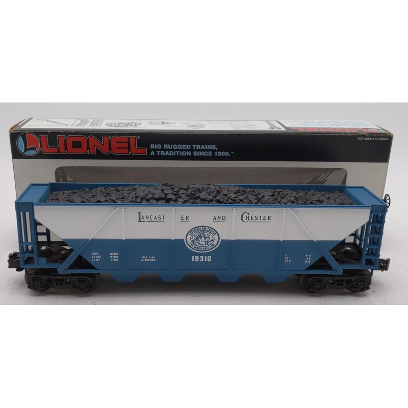 Lionel 6-19310 O Gauge Lancaster and Chester 4-Bay Hopper w/Coal Load EX/Box