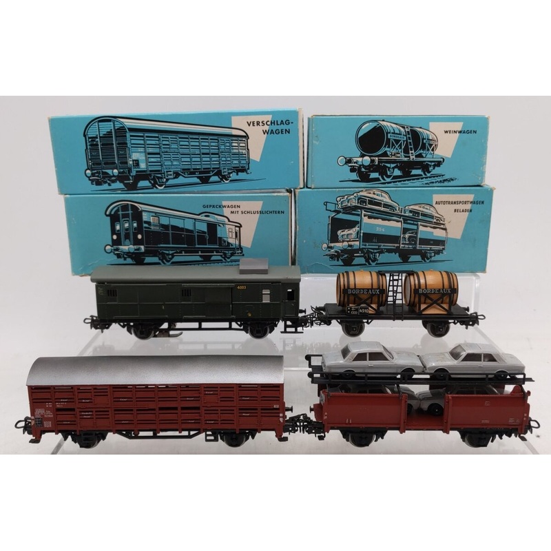 Marklin HO Assorted Freight Cars #4041/#4510/#4613/#4629 [4] VG/Box