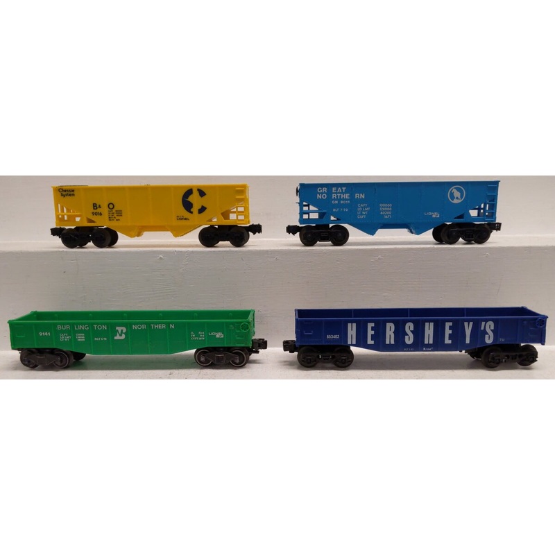 Assorted Lionel and K-Line O Freight Cars: 9011, 9016, 9141, 653402 [4] VG