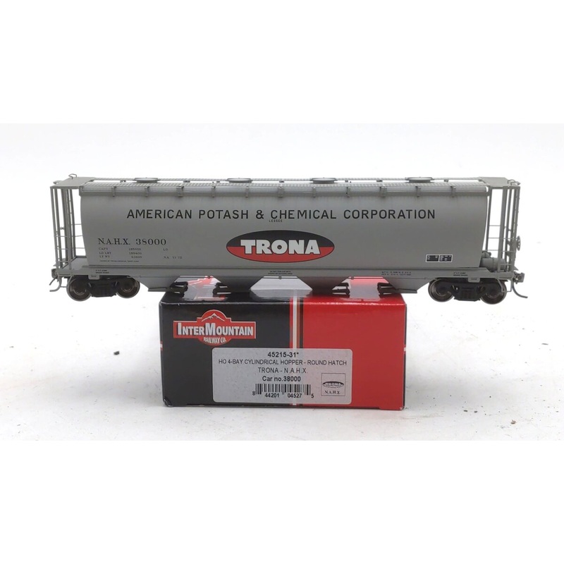 InterMountain 45215-31 HO Scale TRONA NAHX 4-Bay Cylindrical Hopper #38000 NIB