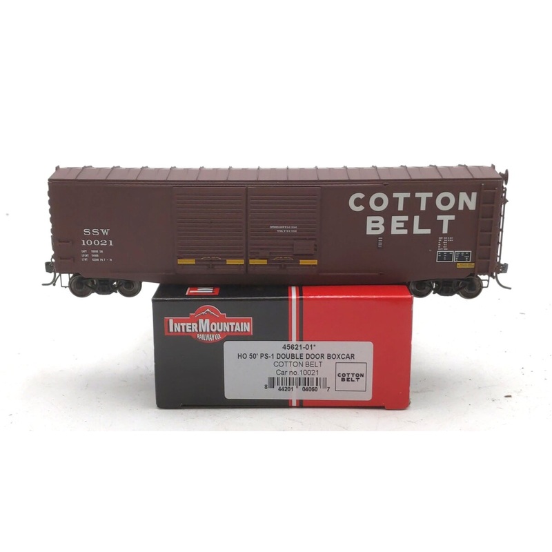 InterMountain 45621-01 HO Scale Cotton Belt 50′ PS-1 Double Door Boxcar #10021 LN/Box