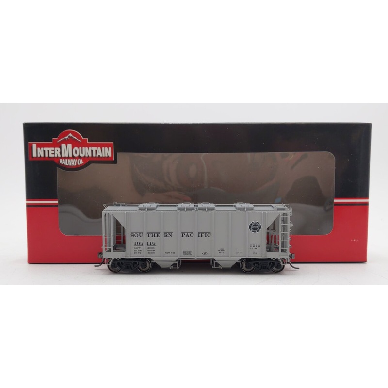 InterMountain 48676-10 HO Scale Southern Pacific 1958 2-Bay Hopper #165116 EX/Box