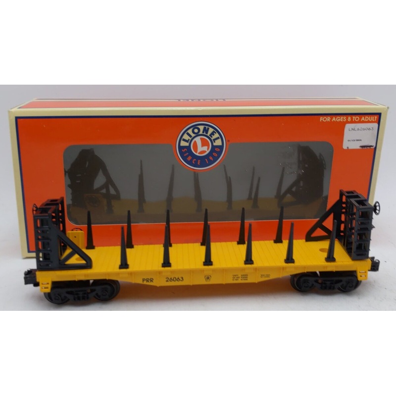 Lionel 6-26063 O Gauge PRR Flatcar w/Bulkheads EX/Box