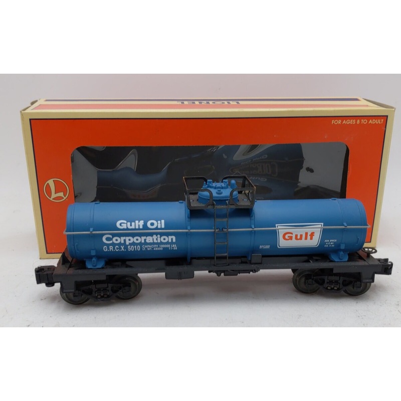 Lionel 6-26112 O Gauge Gulf Oil Single Dome Die-Cast Tank Car #5010 EX/Box