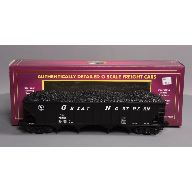 MTH 20-90021A O Gauge Great Northern 4-Bay Hopper w/Coal Load #70458 LN/Box