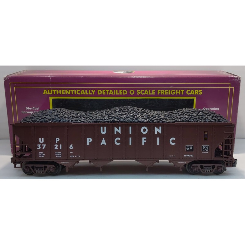 MTH 20-97403 O Union Pacific 4-Bay Hopper w/ Coal Load #37216 EX/Box