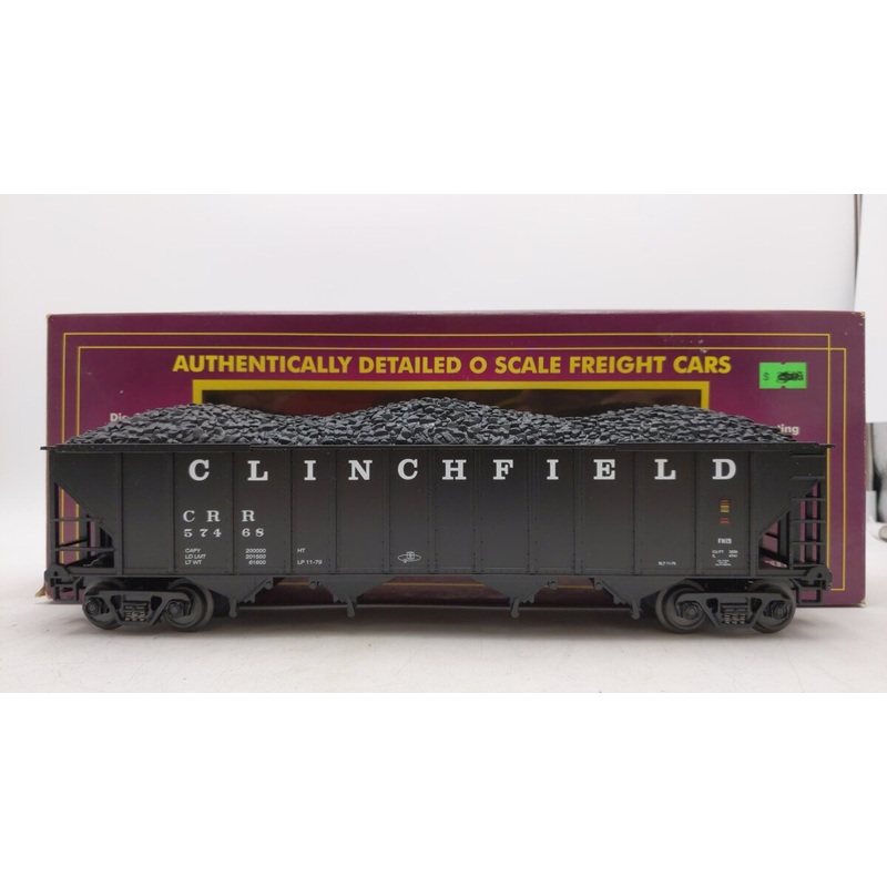 MTH 20-97499 Clinchfield 4-Bay Hopper w/Coal Load #57468 EX/Box