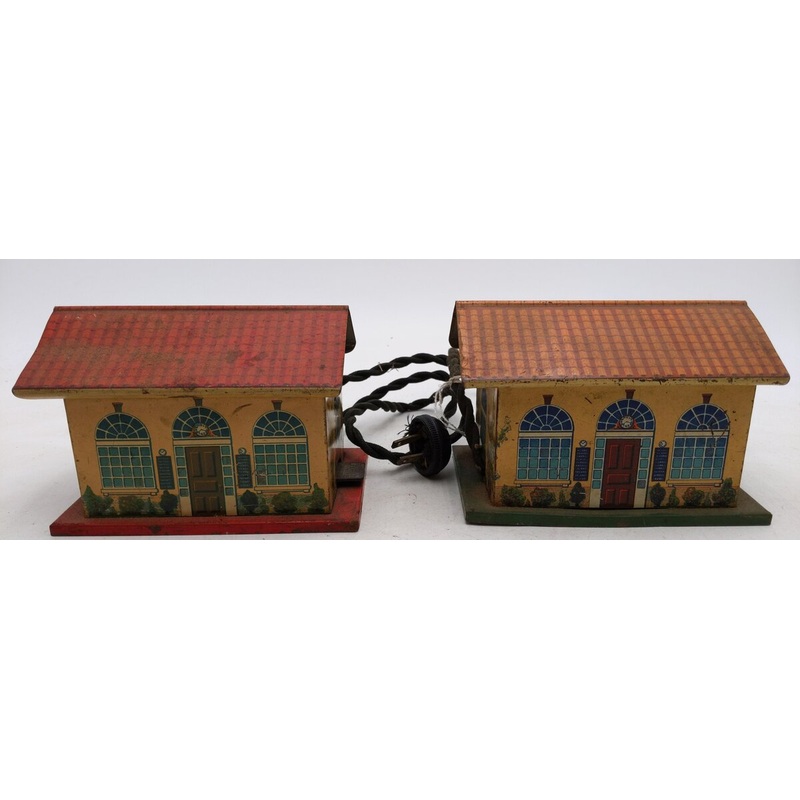 Lionel 48W Vintage O Prewar Whistle Station & #4 Tin Station Transformer VG