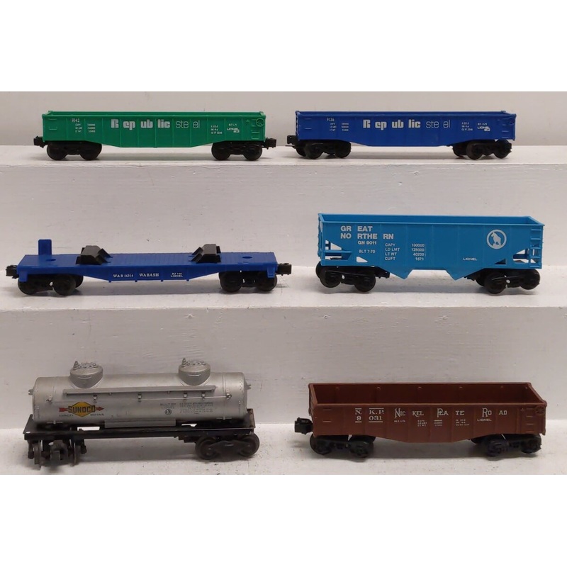 Lionel O Scale Assorted Cars-Tanks, Gondola, Open Hopper, & Flatcar EX