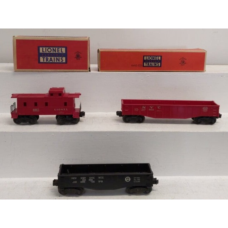 Lionel Vintage O Assorted Cars PRR Gondola, NYC Gondola, Lionel Caboose EX/Box