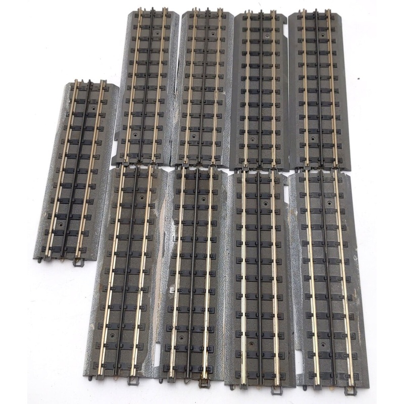 MTH 40-1001 RealTrax 10 Straight Track Sections (9) EX