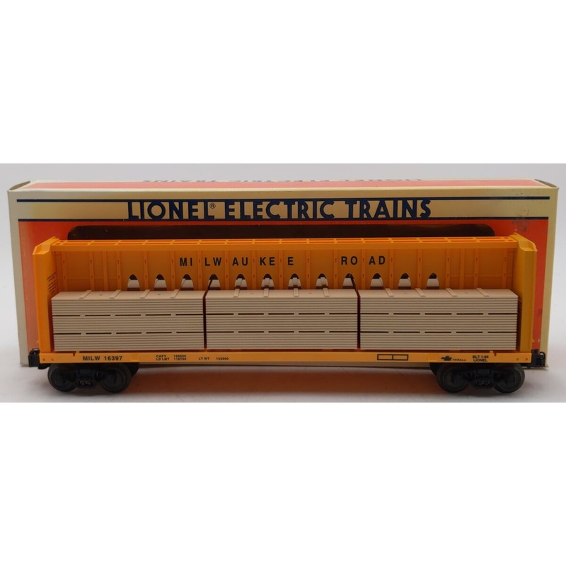 Lionel 6-16397 O Gauge Milwaukee Road I Beam Flatcar #16397 EX/Box