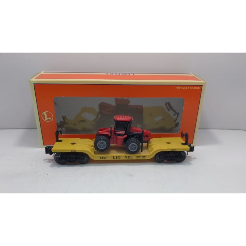 Lionel 6-16957 O Gauge Depressed-Center Flatcar with ERTL Case 4WD Loader #6461 EX/Box