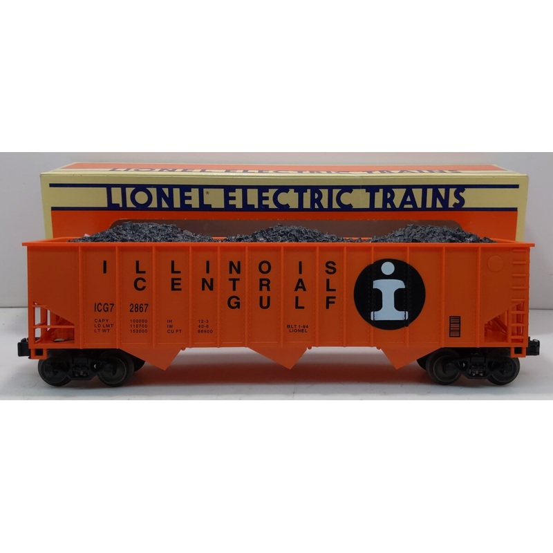 Lionel 6-17121 O Gauge Illinois Central 3-Bay Hopper w/Coal #2867 LN/Box