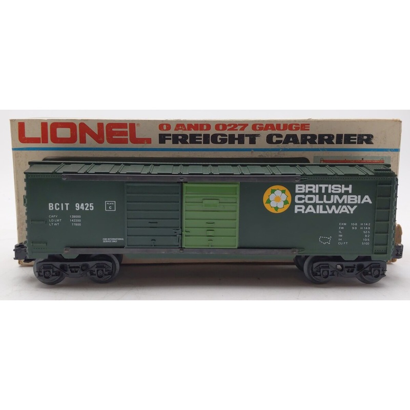 Lionel 6-9425 O Gauge British Columbia Railway Box Car EX/Box