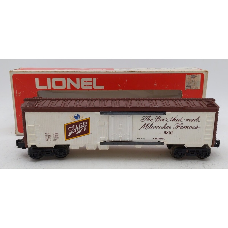 Lionel 6-9851 O Gauge Schlitz Billboard Reefer Car #9851 VG/Box