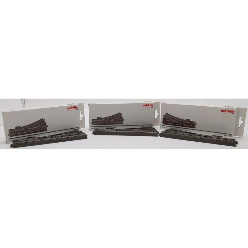 Marklin HO Scale Assorted Right & Left Hand Switch Sections [3] LN/Box