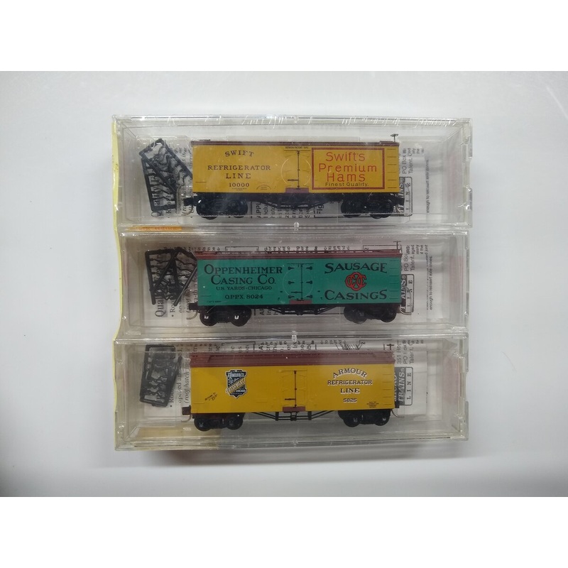 Micro-Trains 05800072 N Meat-Packers Of Chicago 36′ Wood Ice Reefer (Set of 3) NIB