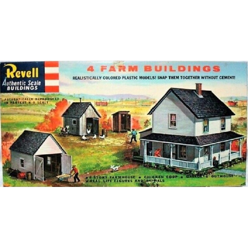 Revell T-9003:249 HO Farm Building Kit (Set of 4) LN/Box