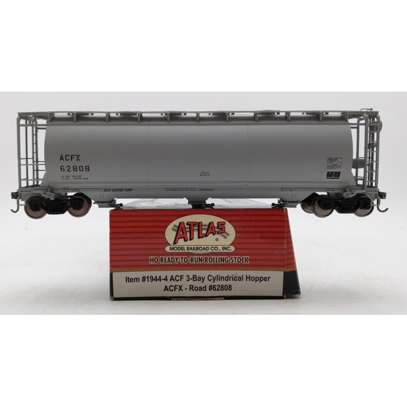 Atlas 1944-4 HO Scale ACFX 3-Bay Cylindrical Hopper Car #62808 LN/Box