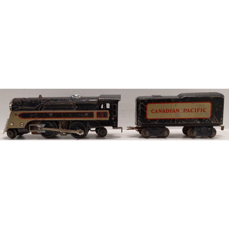 Marx 391 Vintage O Canadian Pacific Locomotive and Tender: #391