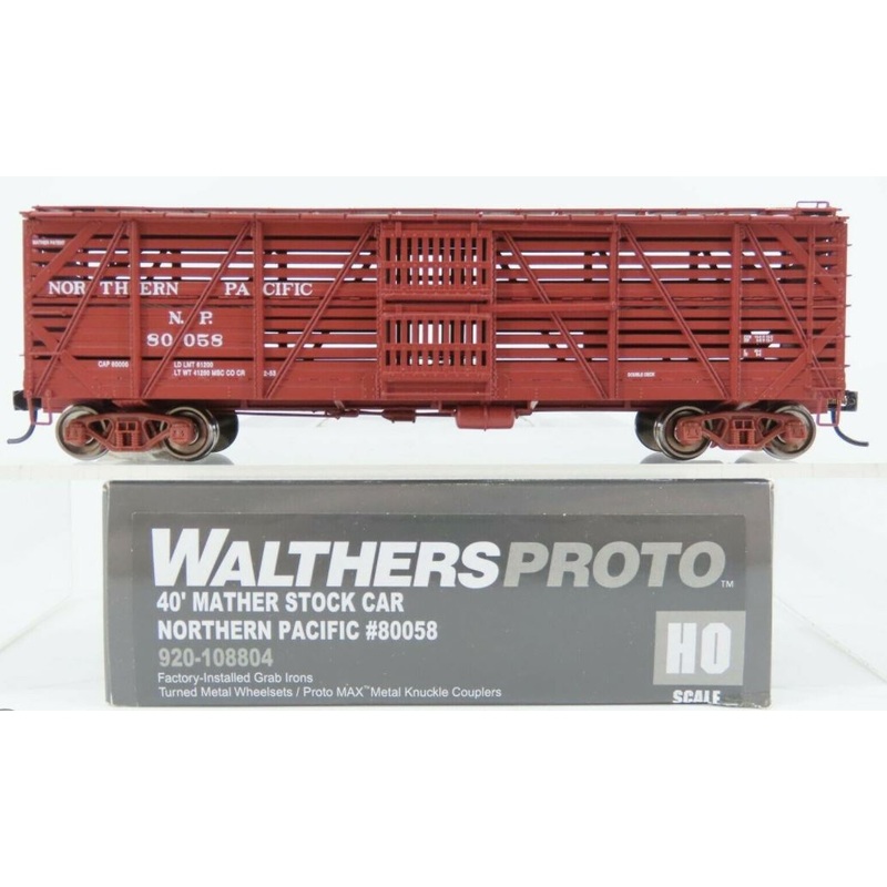 Walthers 920-108804 HO Scale Northern Pacific 40′ Mather Stock Car #80058 NIB