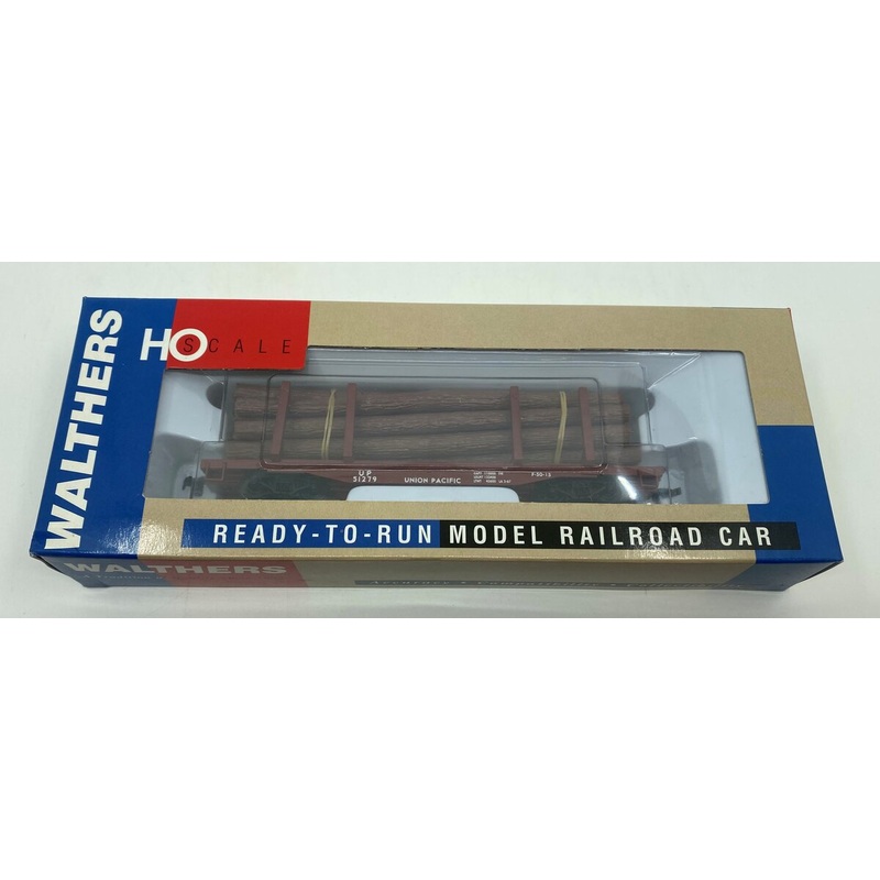 Walthers 932-4005 HO Union Pacific 45′ Logging Flat Car w/Logs LN/Box