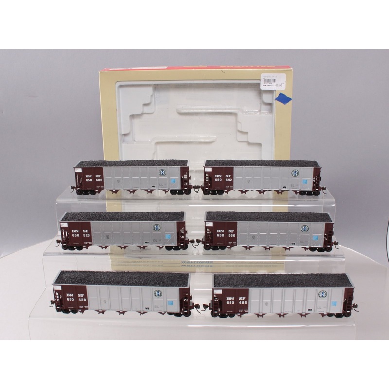 Walthers 932-7809 HO Scale BNSF RD4 Coal Hopper 6-Pack EX/Box