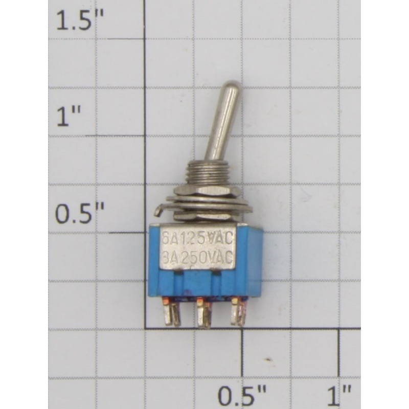 Acme MTS-2 Blue DPDT Mini On/Off Toggle Switch 6A @ 120VAC
