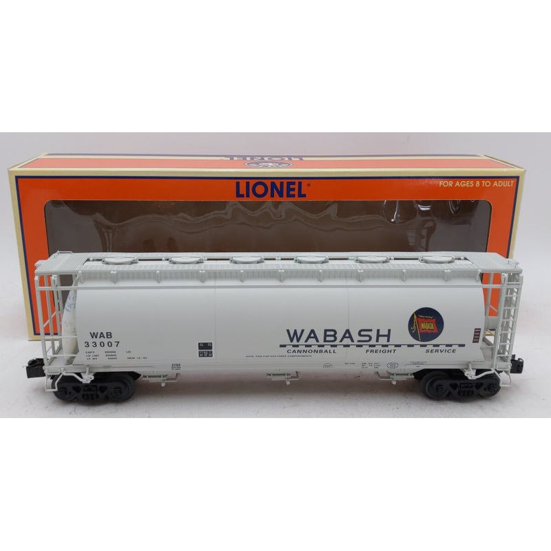 Lionel 6-27104 O Gauge Wabash Cylindrical Hopper #33007 LN/Box