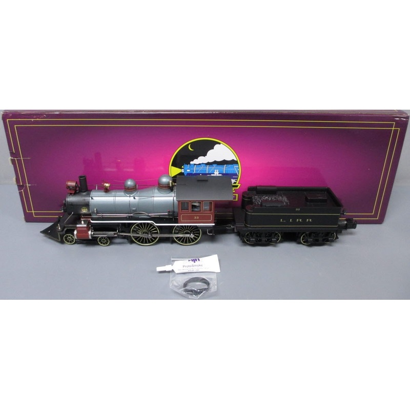 MTH 20-3592-1 O Gauge Long Island 4-4-0 AM Steam Locomotive #33 w/PS 3.0 EX/Box