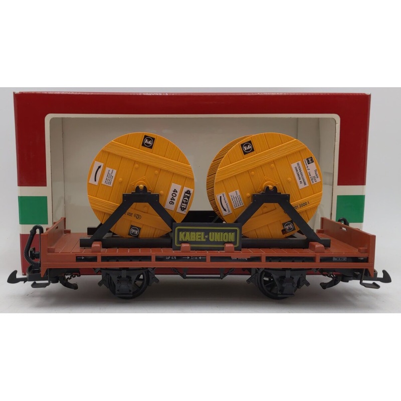 LGB 4002 G Scale Kabel Union Flatcar with Cable Reels EX/Box