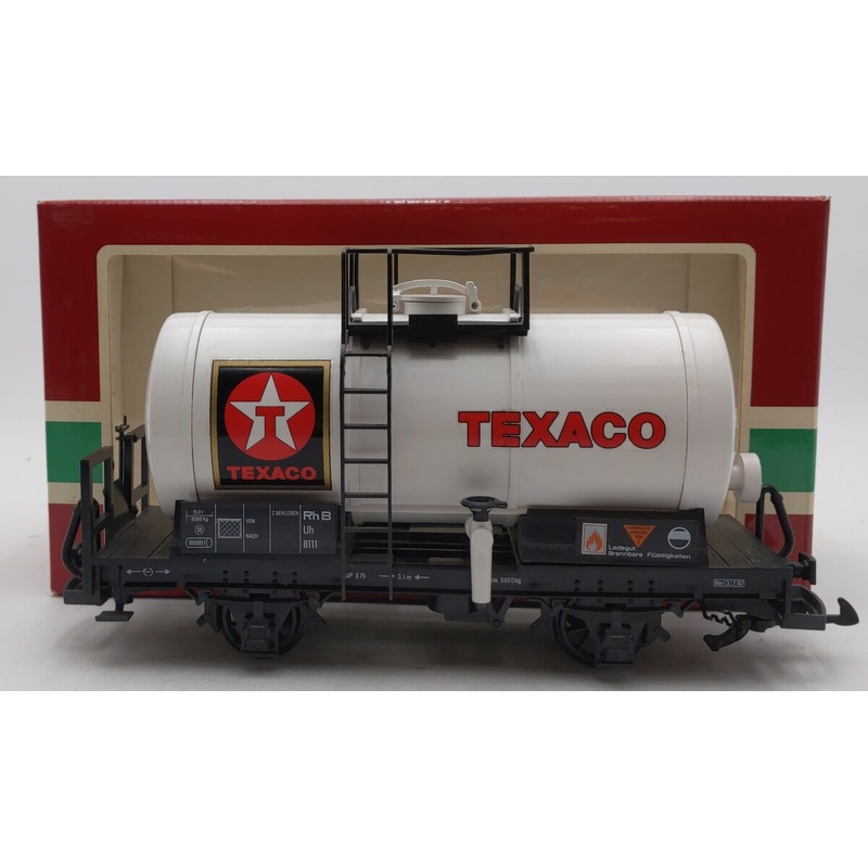LGB 4040E G Scale Texaco Short Single Dome Tank Car -Plastic Wheels EX/Box