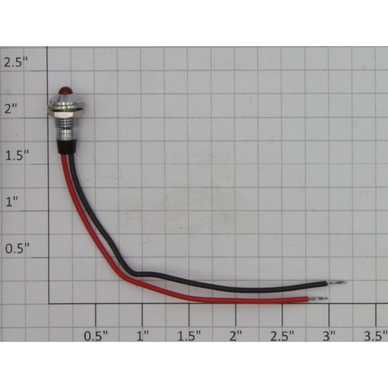 Acme 0702-7 Miniature Panel Mount Red Lamp Assembly with Leads