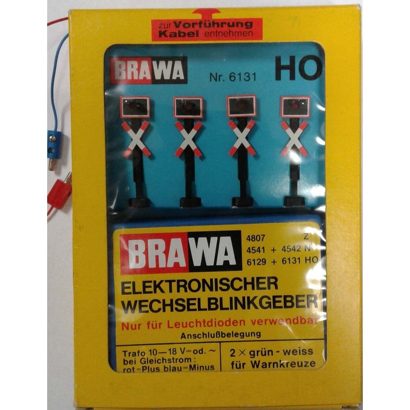 Brawa 6129 HO Scale 4 Warnkreuze mit Blinkgeber
