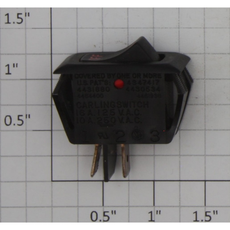Carling 0702-1 SPST Rocker Panel Switch 16A @ 125VAC