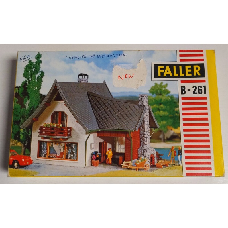 Faller B-261 HO Scale Single Family Lake Front House Model Building Kit