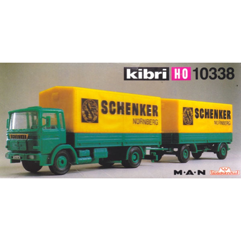 Kibri 10338 HO Scale MAN Planen-Hangerzug Schenker-Lorry w/ Tarpaulin Trailer