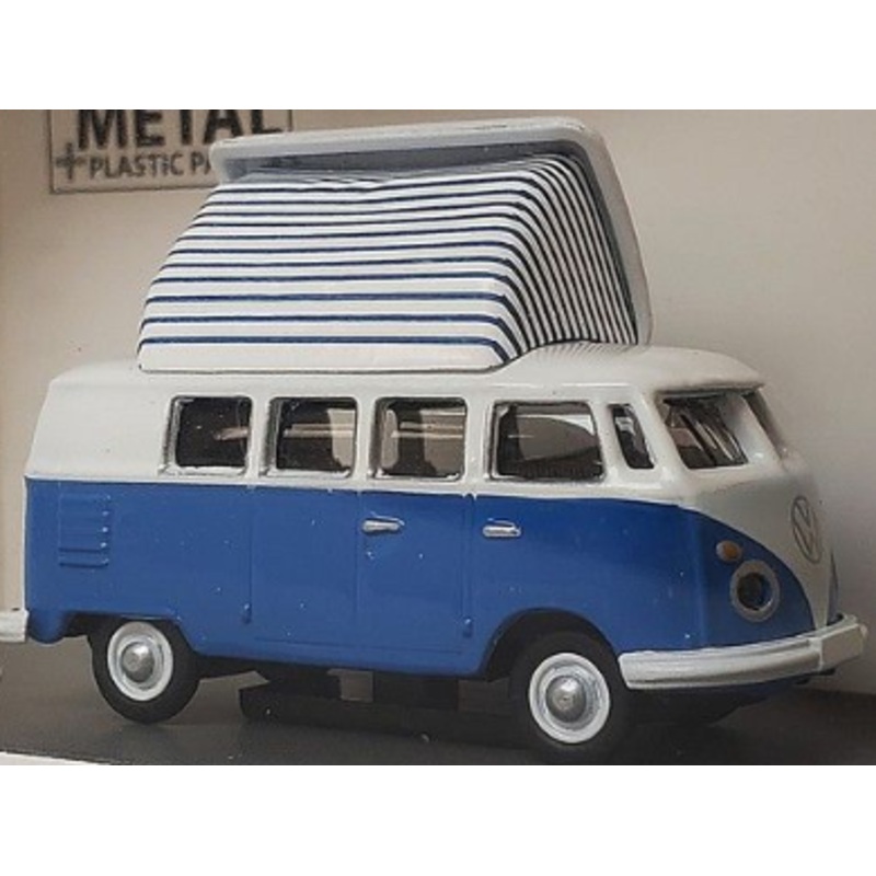 Schuco 452671100 1:87 Die Cast Blue & White VW T1c Camping Bus