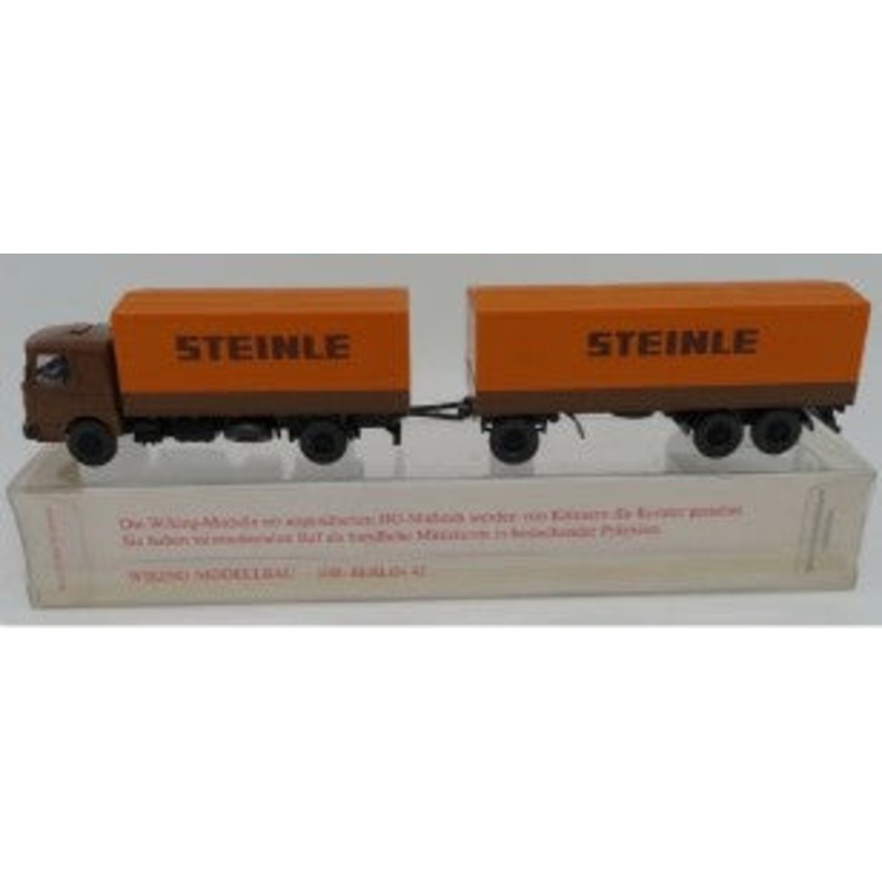 Wiking 26473 HO Steinle Pritschen Fernlastzug MAN 19361 Truck w/ 2 Trailers