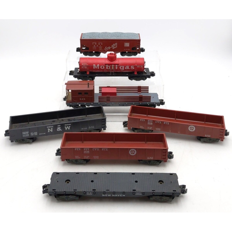 American Flyer Vintage S Gauge Freight Cars: 921, 945, 24106, 24103, 24516 [7] VG