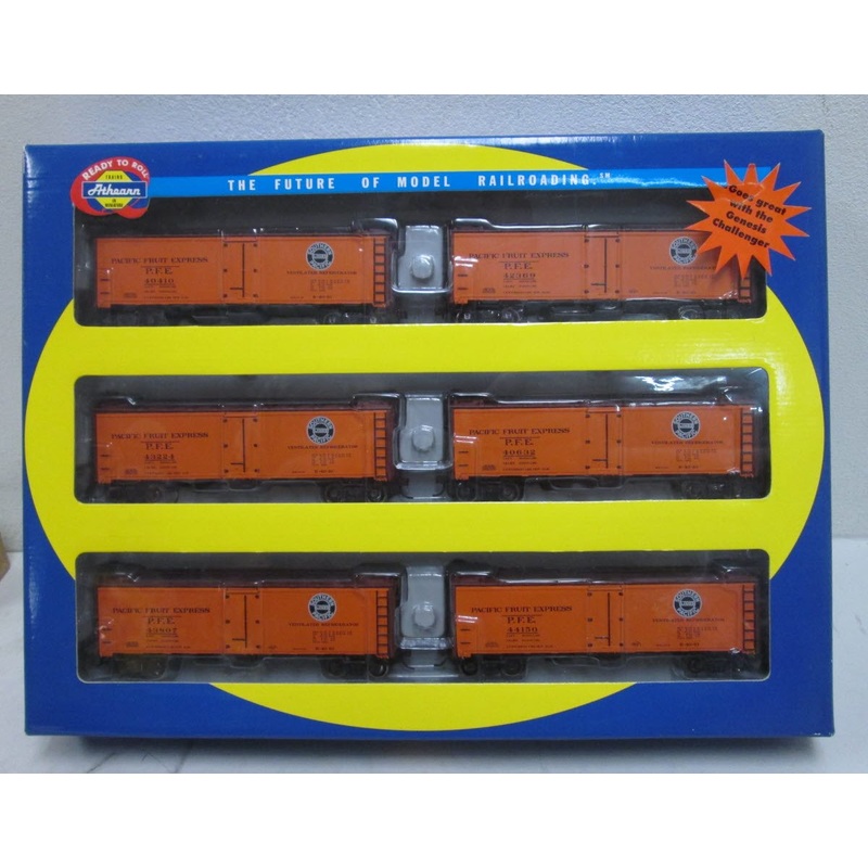 Athearn 7144 HO Scale Pacific Fruit Express 40′ Ice Refrigerator Car (Pack of 6) NIB