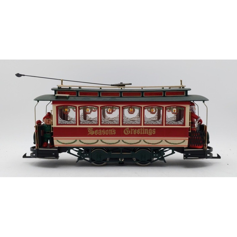 Bachmann 93941 G Scale Season’s Greetings Christmas Street Car – Red EX