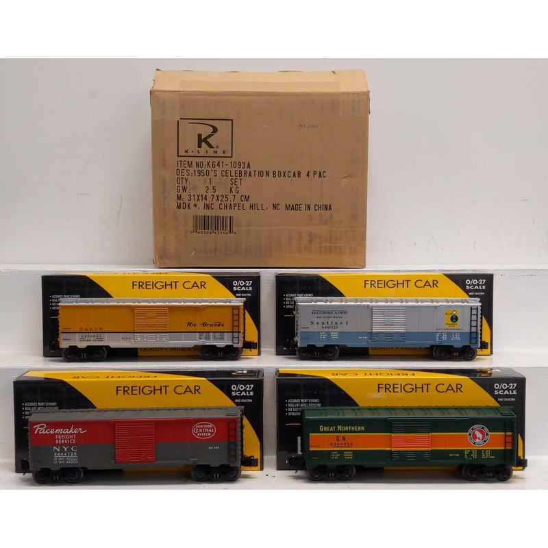 K-Line  K641-1093A  1950’s Celebration Classic Boxcar 4Pac #1 LN/Box