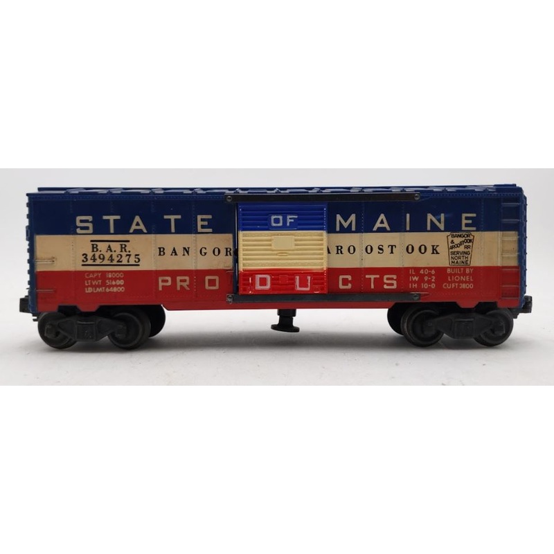 Lionel 3494-275 Vintage O State of Maine Operating Boxcar VG