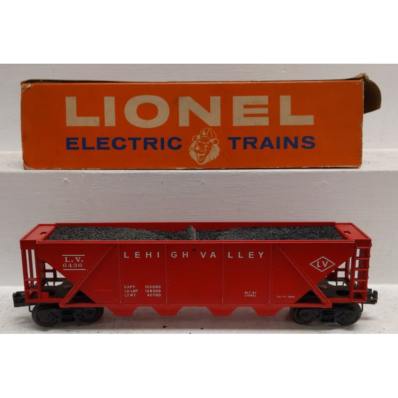Lionel 6436-110 Vintage O Red Lehigh Valley Quad Hopper Car EX/Box