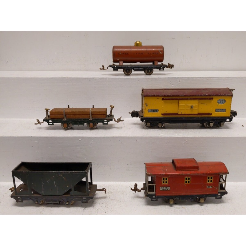Lionel Vintage O Prewar Freight Cars: 804, 2814, 807, 831, 803 [5]